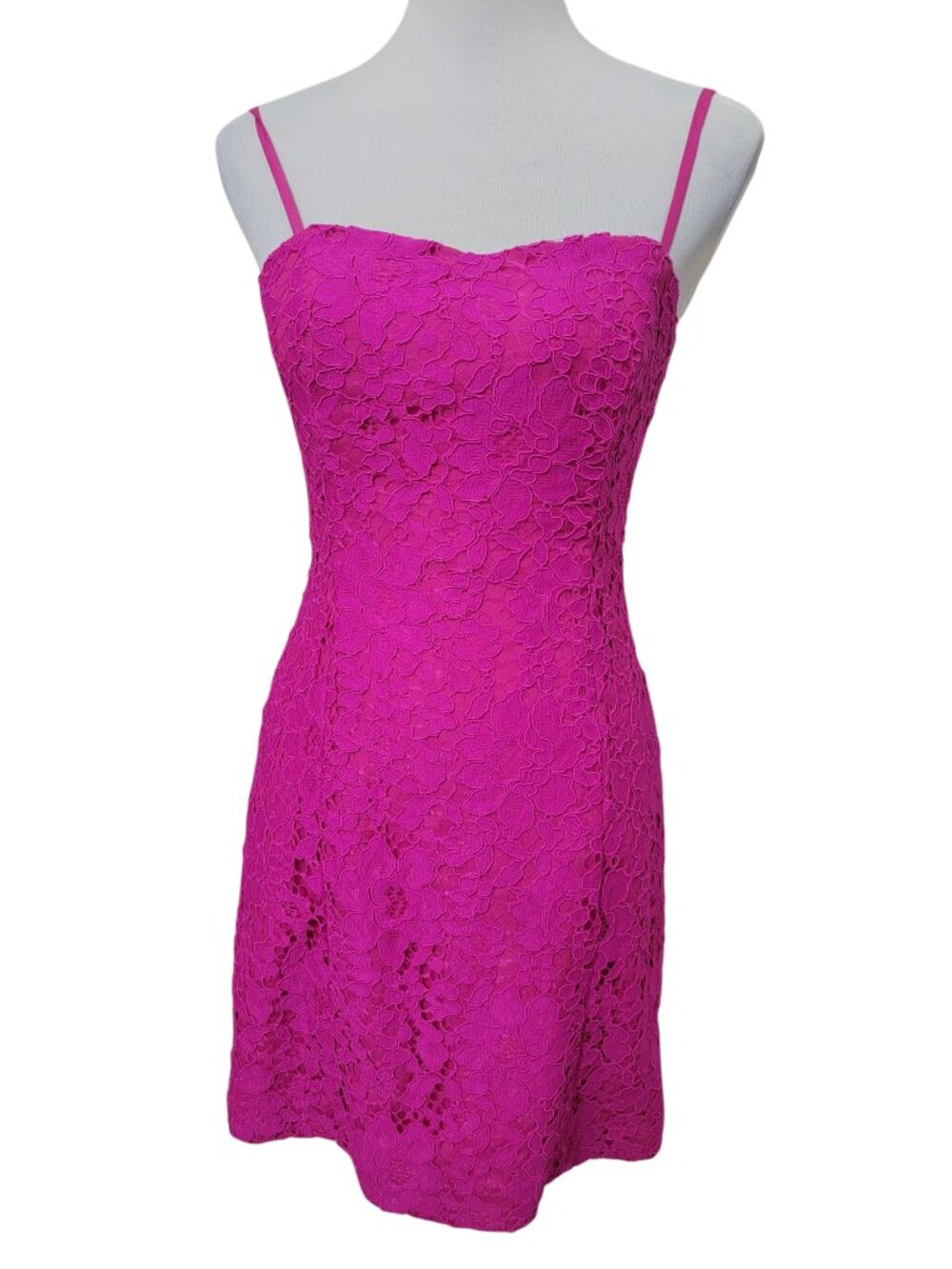Lilly Pulitzer Size 0 Berry Sangria (Hot Pink) Demi Convertible Lace Mini Dress